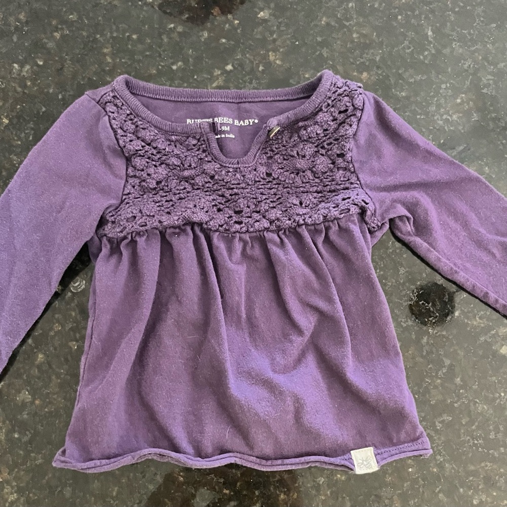 Burt's Bees Baby Purple Long Sleeve Top